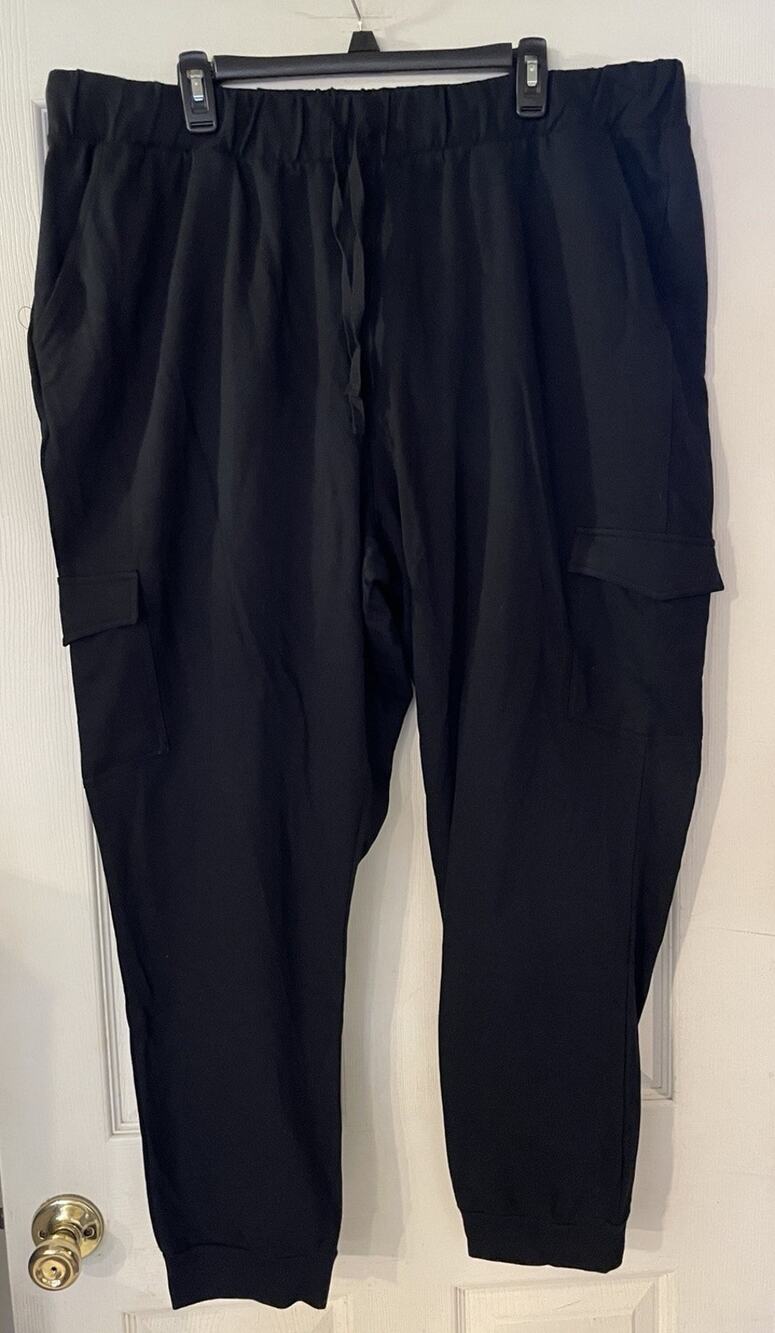 NWT ASOS Curve Black Drawstring Lounge Casual Women’s Pants UK22 US18